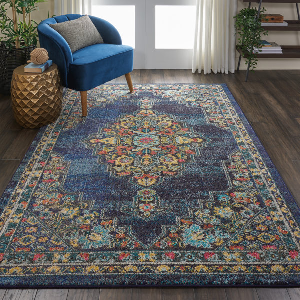 World Menagerie Lundy Oriental Blue Area Rug & Reviews Wayfair